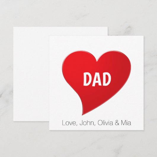 Papa rode kinder kaart voor grote hartslag (Voorkant / Achterkant)