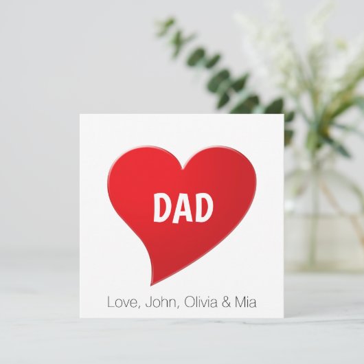 Papa rode kinder kaart voor grote hartslag (Staand voorkant)