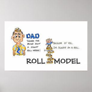 Papa Roll Model Poster afdrukken