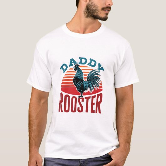 Papa Rooster Chicken Dad T-shirt (Voorkant)