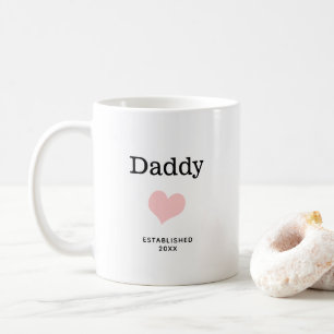 Papa, roze hart, één foto, aangepast koffiemok