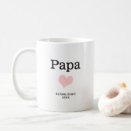 Papa, roze hart, enkele foto op maat koffiemok