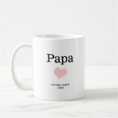 Papa, roze hart, enkele foto op maat koffiemok (Links)