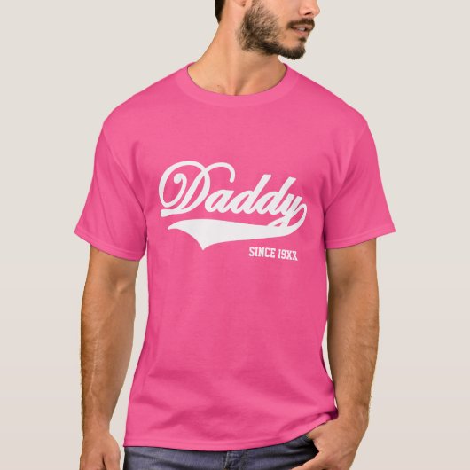 Papa Roze TShirt (verkrijgbaar in 24 kleuren) (Voorkant)