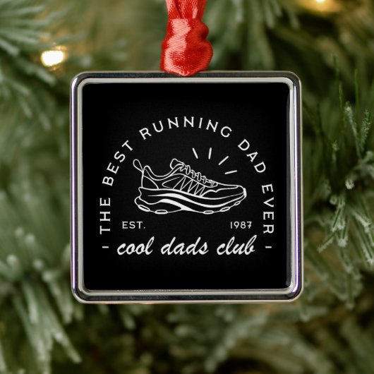 Papa runnen club lopen marathonloper atletische es metalen ornament (Boom)
