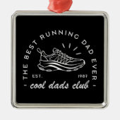Papa runnen club lopen marathonloper atletische es metalen ornament (Voorkant)