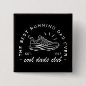 Papa runnen club lopen marathonloper atletische es vierkante button 5,1 cm (Voorkant)