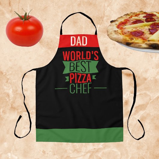 Papa - 's Werelds Beste Pizza Chef - rood zwart gr Schort