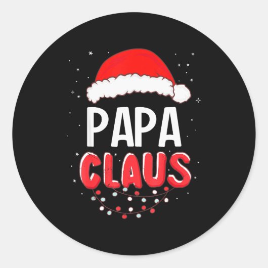 Papa Santa Claus Christmas Matching Costume  Ronde Sticker (Voorkant)