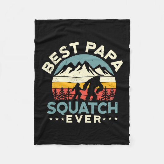 Papa Sasquatch Papa Beste Papa Squatch Ever Vaders Fleece Deken (Voorkant)