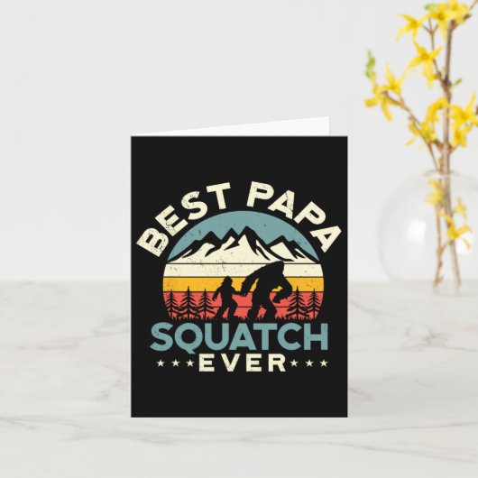 Papa Sasquatch Papa Beste Papa Squatch Ooit Vader  Kaart (Gele Bloem)