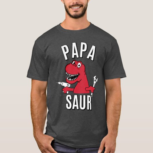PAPA SAUR SMILE DINOSAUR VANDAAG T-SHIRT (Voorkant)