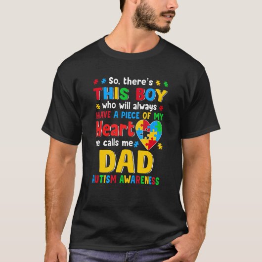Papa Saurus Autisme Bewustwording T-shirt (Voorkant)