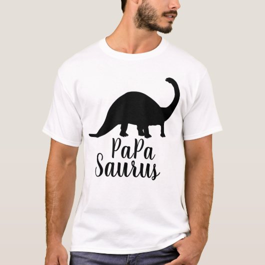 Papa Saurus Brontosaurus Silhouette T-shirt (Voorkant)