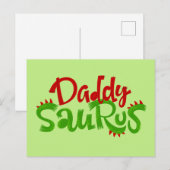 Papa Saurus Dinosaur Lettering Briefkaart (Voorkant / Achterkant)