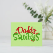 Papa Saurus Dinosaur Lettering Briefkaart (Staand voorkant)