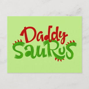 Papa Saurus Dinosaur Lettering Briefkaart