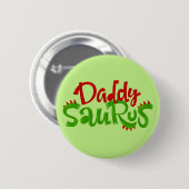 Papa Saurus Dinosaur Lettering Ronde Button 5,7 Cm (Voorkant /achterkant)