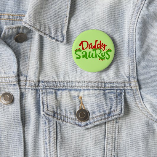 Papa Saurus Dinosaur Lettering Ronde Button 5,7 Cm (In situ)