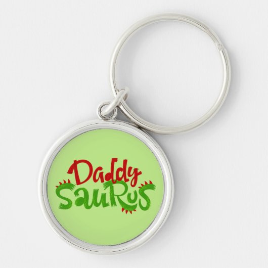 Papa Saurus Dinosaur Lettering Sleutelhanger (Voorkant)