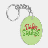 Papa Saurus Dinosaur Lettering Sleutelhanger (Voorkant Links)