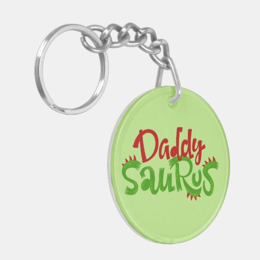 Papa Saurus Dinosaur Lettering Sleutelhanger (Voorkant Links)