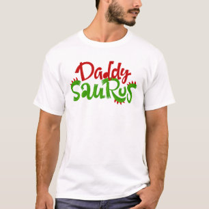 Papa Saurus Dinosaur Lettering T-shirt