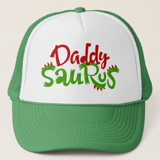 Papa Saurus Dinosaur Lettering Trucker Pet (Voorkant)
