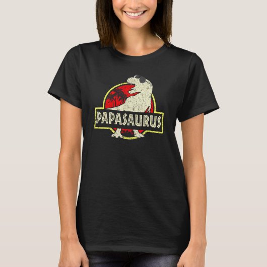 Papa Saurus Dinosaur Papasaurus Rex Family Matchin T-shirt (Voorkant)