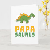 Papa Saurus Dinosaur Stegosaurus Vaderdag Kaart (Gele Bloem)
