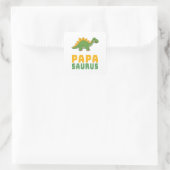 Papa Saurus Dinosaur Stegosaurus Vaderdag Vierkante Sticker (Tas)
