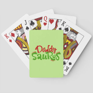 Papa Saurus Dinosaurus Lettering Pokerkaarten