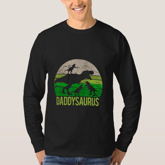 Papa Saurus en drie Babysaurus Saurus T-shirt (Voorkant)