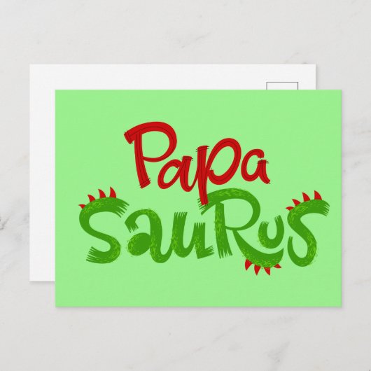 Papa Saurus Graphic Briefkaart (Voorkant / Achterkant)