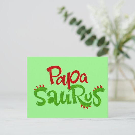 Papa Saurus Graphic Briefkaart (Staand voorkant)