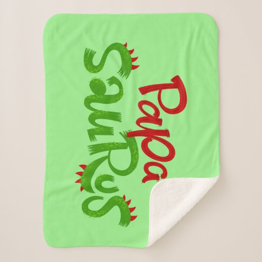 Papa Saurus Graphic Sherpa Deken (Voorkant)