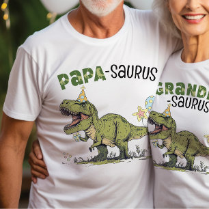 Papa-saurus Opa Dinosaur Kids Verjaardagsfeest T-shirt
