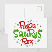 Papa Saurus Rex Briefkaart (Voorkant / Achterkant)