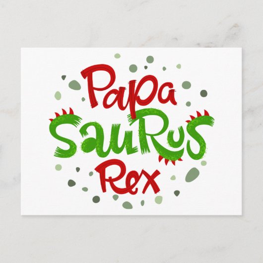 Papa Saurus Rex Briefkaart (Voorkant)