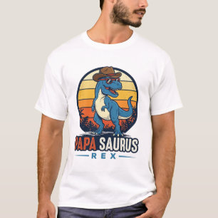 Papa Saurus Rex Cowboy Dinosaur Vintage T-shirt_1 T-shirt