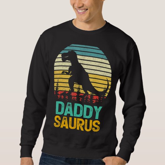 Papa Saurus Rex Dinosaur Daddysaurus vaders da Trui (Voorkant)