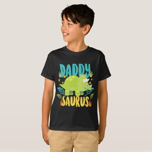 Papa Saurus Rex Dinosaur Dino voor vader T-shirt (Voorkant volledig)