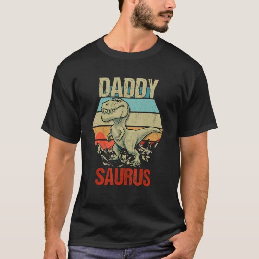 Papa Saurus Rex Dinosaur Mannen Vaderdag T-shirt (Voorkant)