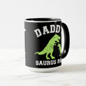Papa saurus rex dinosaur vaderdag cadeau pap mok (Voorkant rechts)