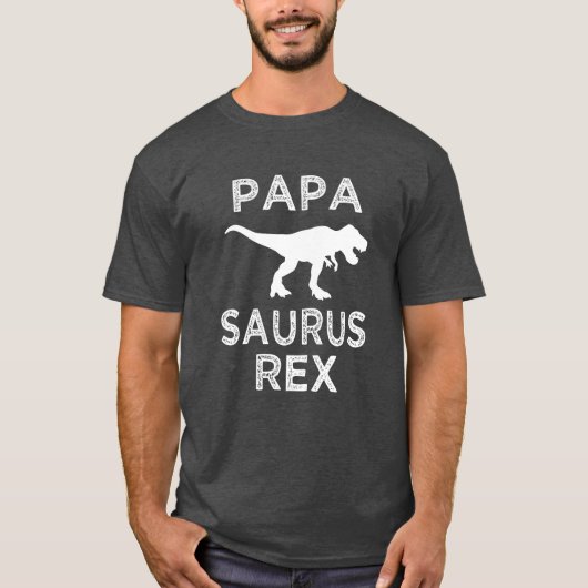 Papa Saurus Rex grappig mannen dino shirt (Voorkant)
