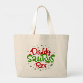 Papa Saurus Rex Illustratie Grote Tote Bag (Achterkant)