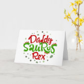 Papa Saurus Rex Illustratie Kaart (Gele Bloem)