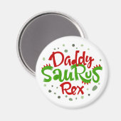 Papa Saurus Rex Illustratie Magneet (Voorkant / Achterkant)