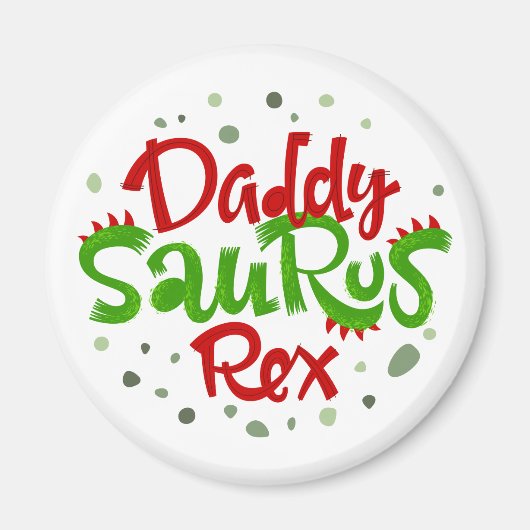Papa Saurus Rex Illustratie Magneet (Voorkant)
