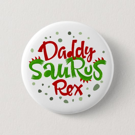 Papa Saurus Rex Illustratie Ronde Button 5,7 Cm (Voorkant)